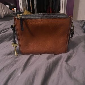 Fossil leather crossbody bag